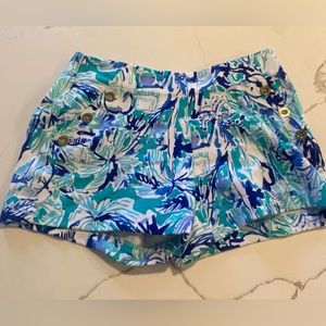Lily Pulitzer size 2 blue and turquoise floral short